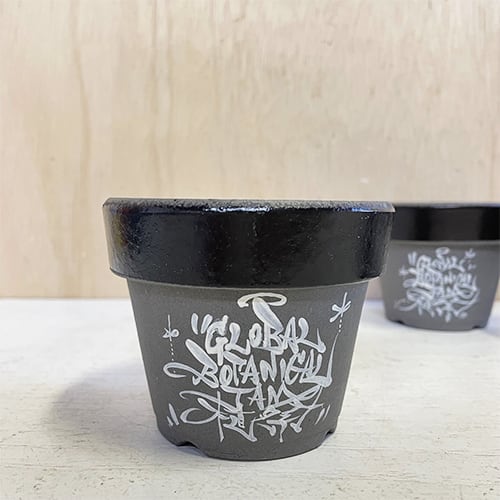 リメイク鉢】植祭限定デザイン3号グレー素焼き鉢 | naco:Re!antique