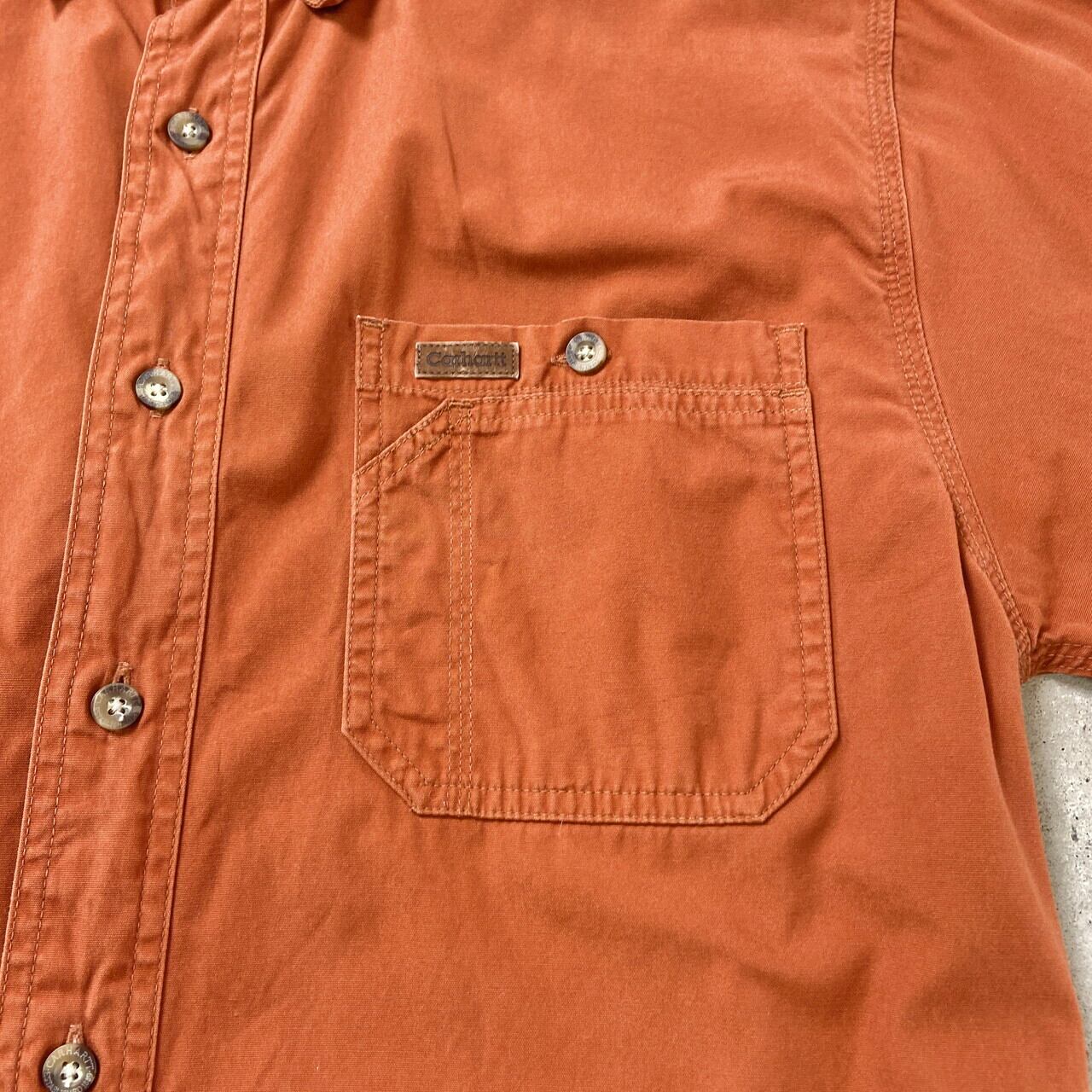 Carhartt カーハート 長袖 ワークシャツ メンズL相当 古着 オレンジ