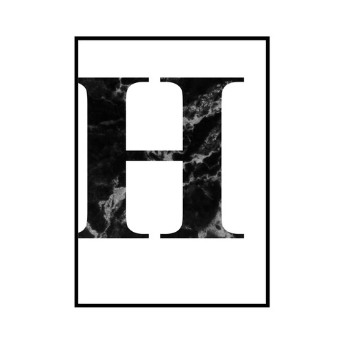 "H" 黒大理石 - Black marble - ALPHAシリーズ [SD-000509] A4サイズ フレームセット