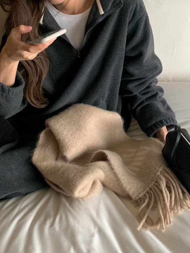 (予約) ounce / Fog alpaca boucle cardigan 2color