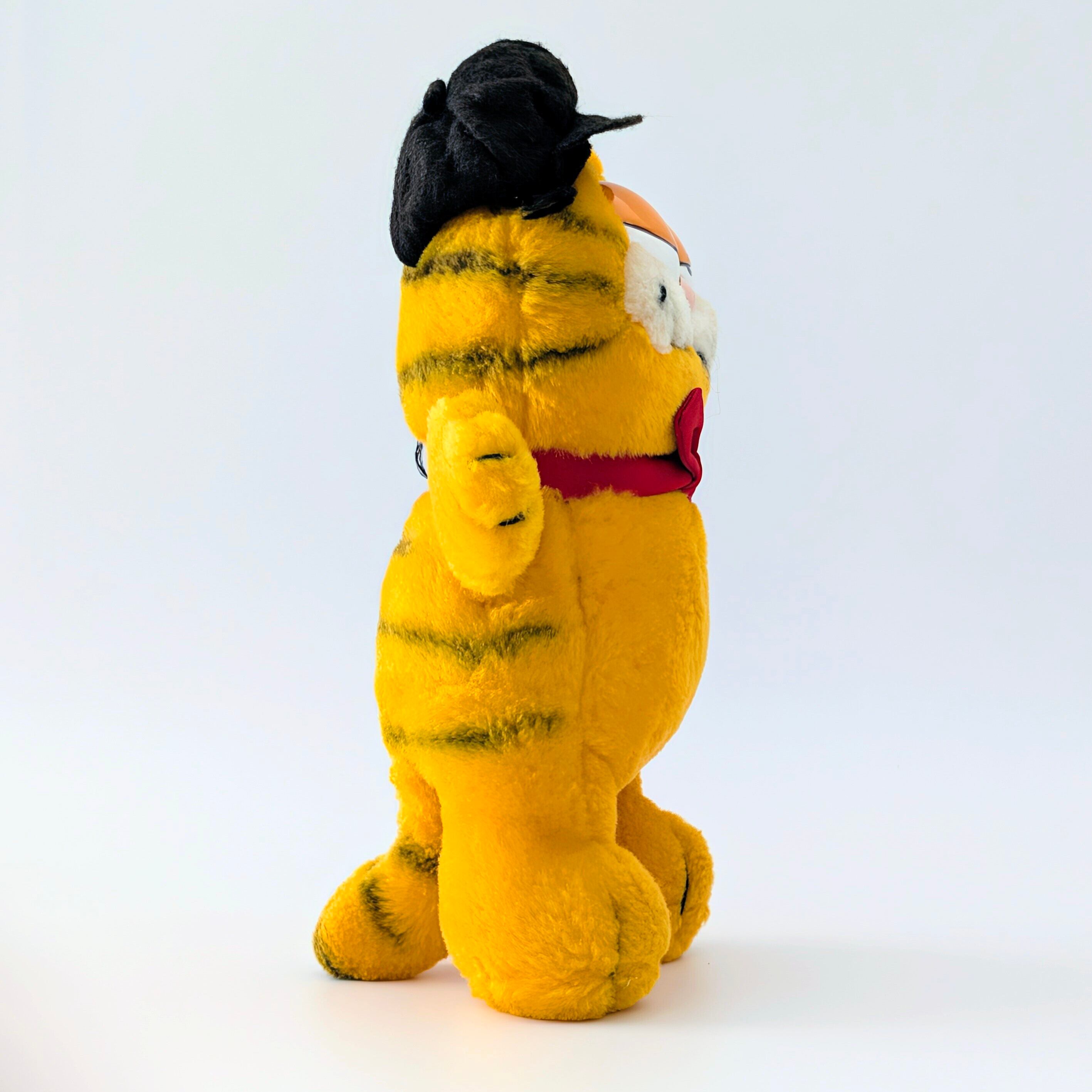 ☆ VINTAGE 1980年代初期 ☆【 Garfield ( ガーフィールド ) 】『 ガーフィールド キャスケット&蝶ネクタイ』ぬいぐるみ / プラッシュ / plush / 1980年代年製 〚アメリカン雑貨 アメトイ〛