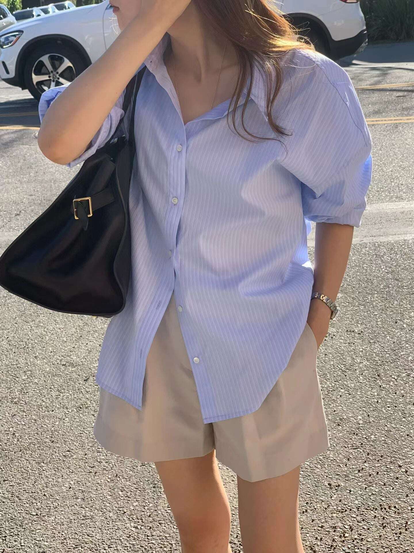 (予約) ounce / Terry stripe shirt