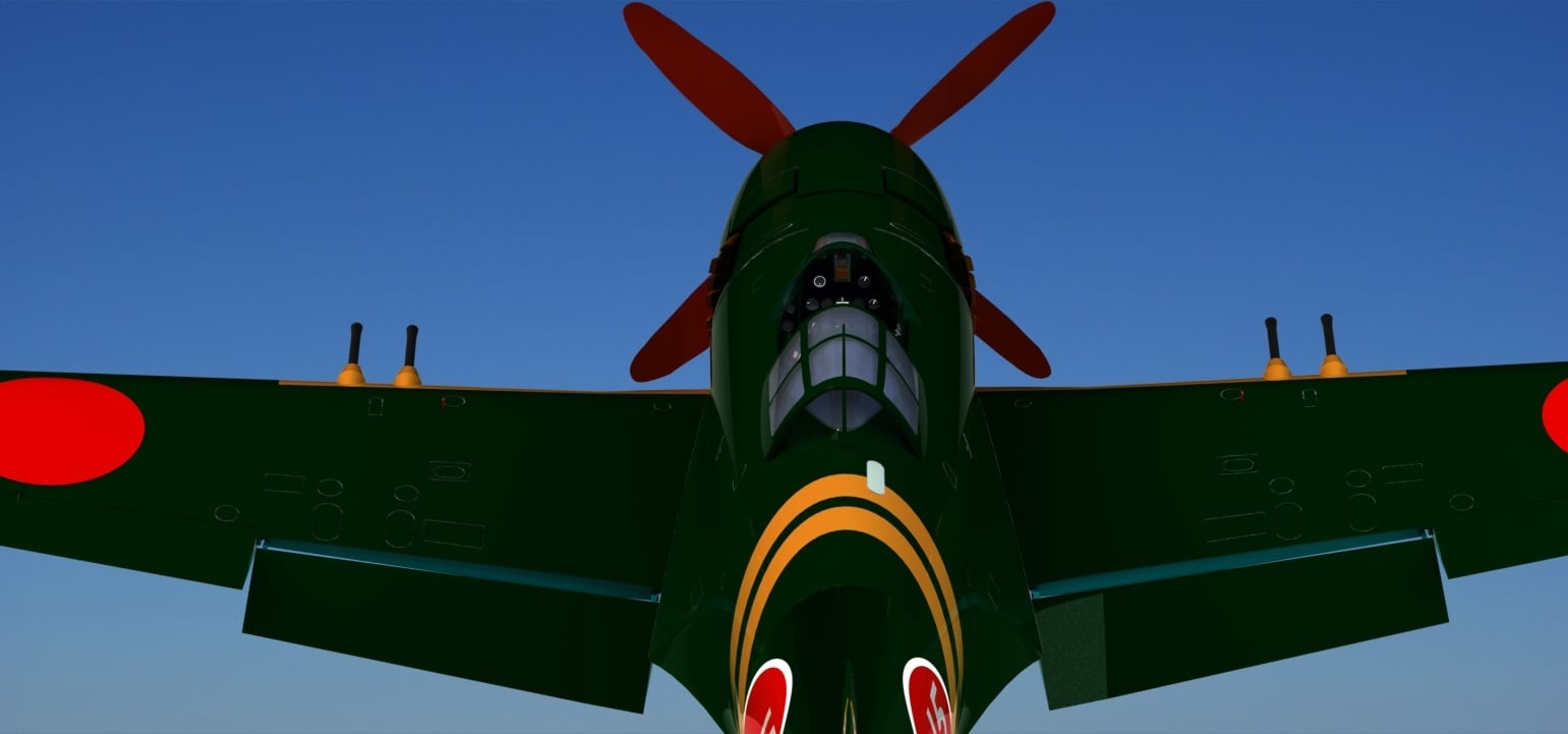 局地戦闘機紫電改菅野大尉3dモデル 3dm Syusaku9