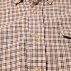 90s CHAPS Ralph Lauren リネンコットン チェック ボタンダウンシャツ