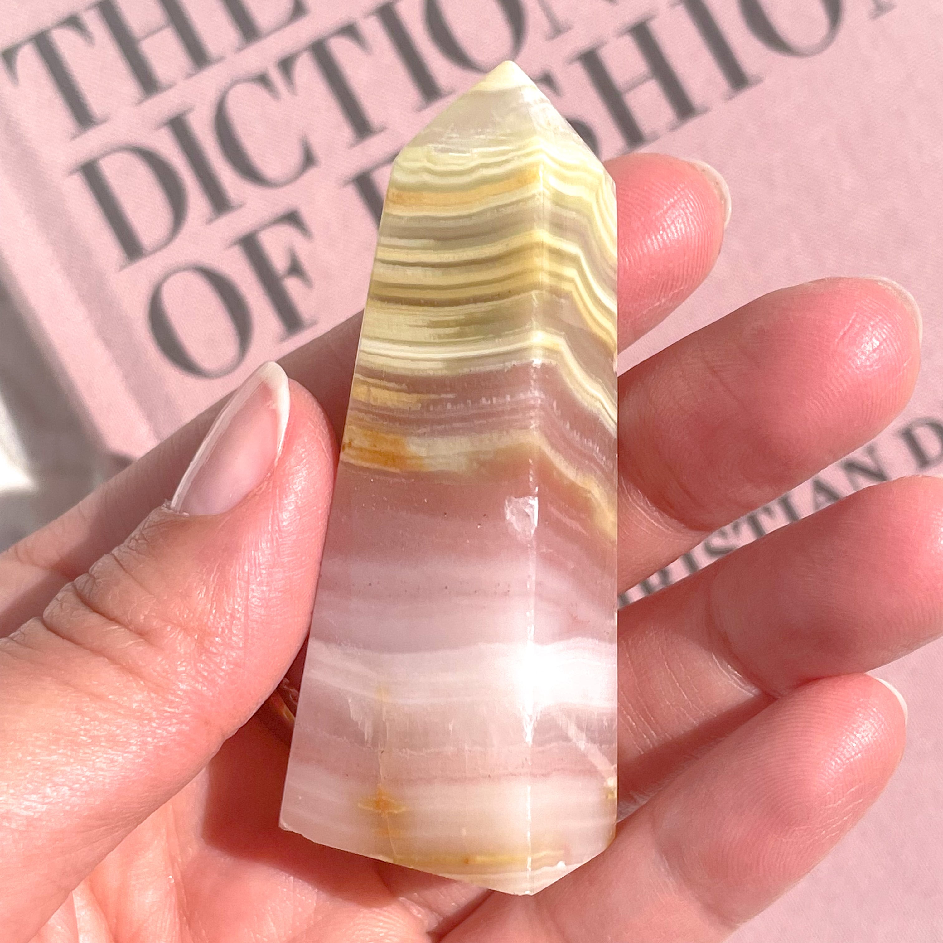 Pink Banded Calcite Point 4 ✧ ピンクバンデッドカルサイト | FLUXY