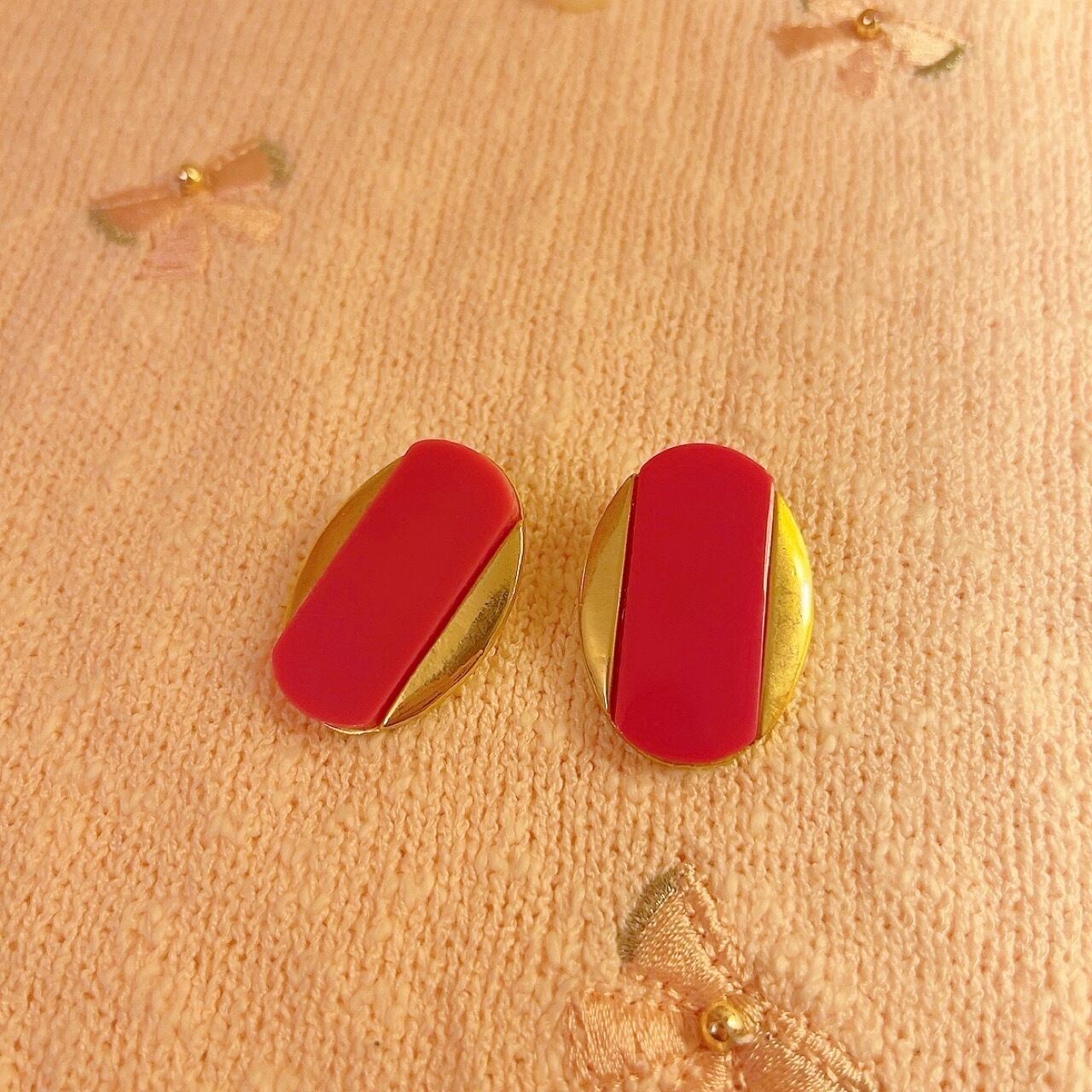 pink gold circle earring