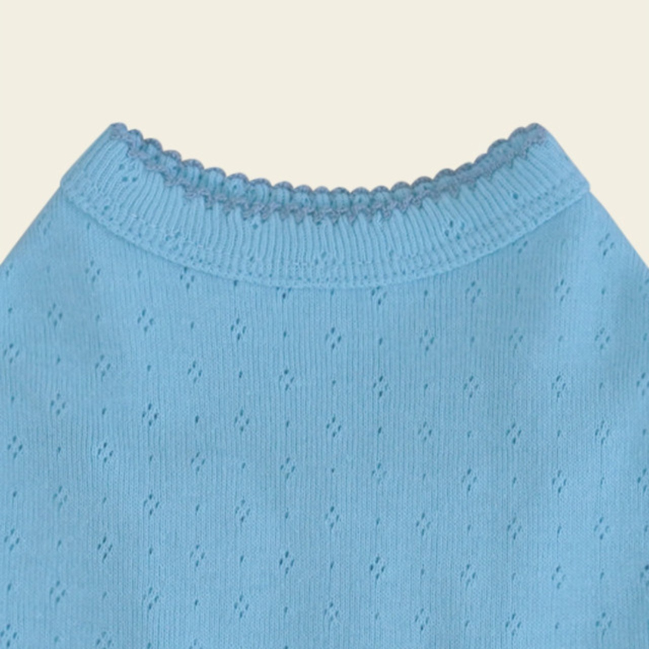 【予約】[ togethering ] Eyelet Crop T-Shirt｜Sky Blue - 3