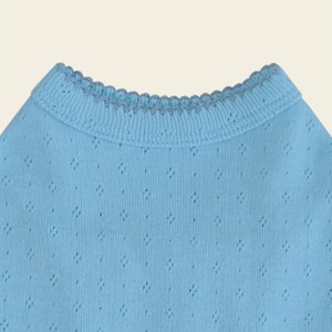【予約】[ togethering ] Eyelet Crop T-Shirt｜Sky Blue