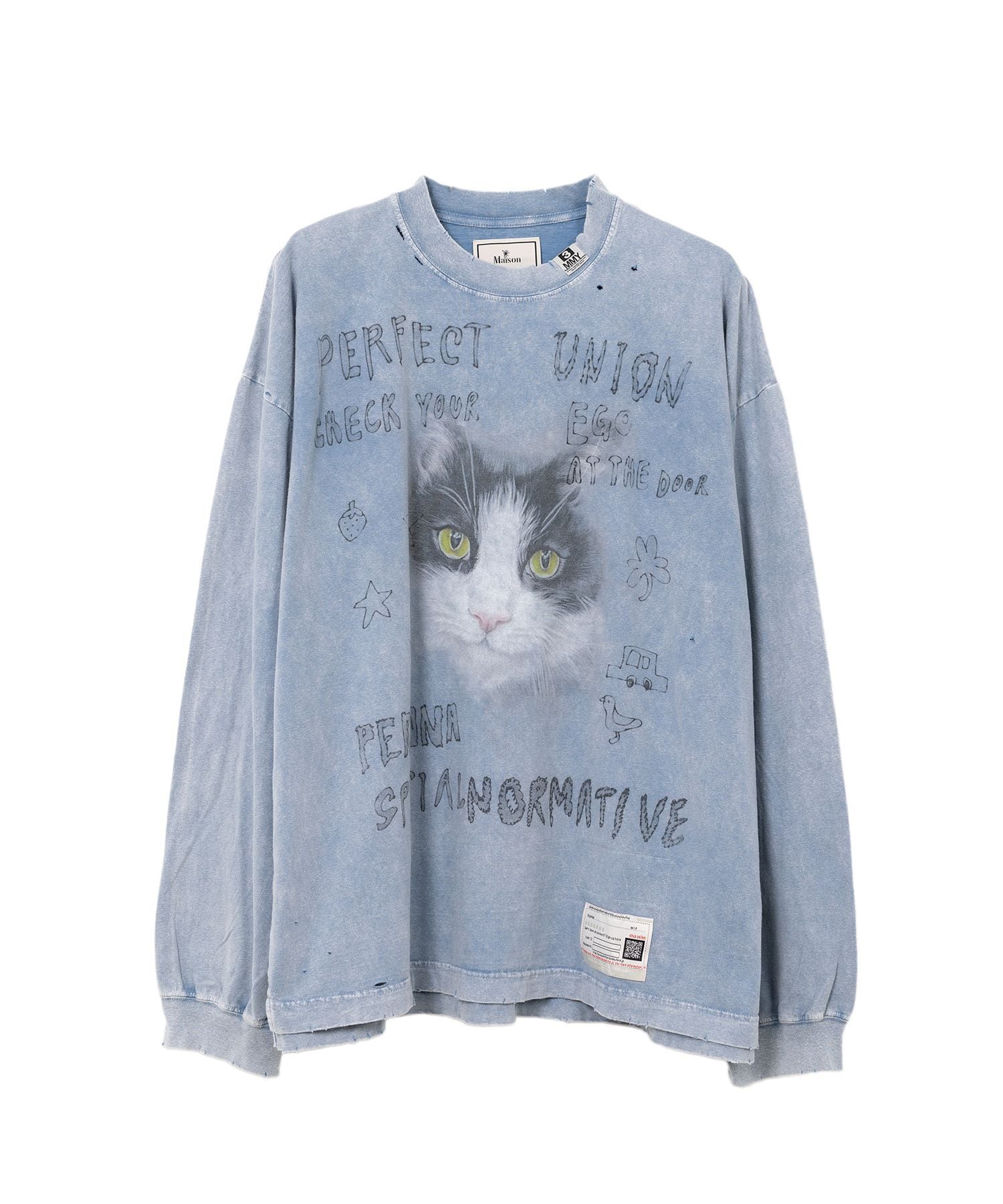 Maison MIHARA YASUHIRO】Bleached L/S Cat Print T-shirt | FOUNTAIN