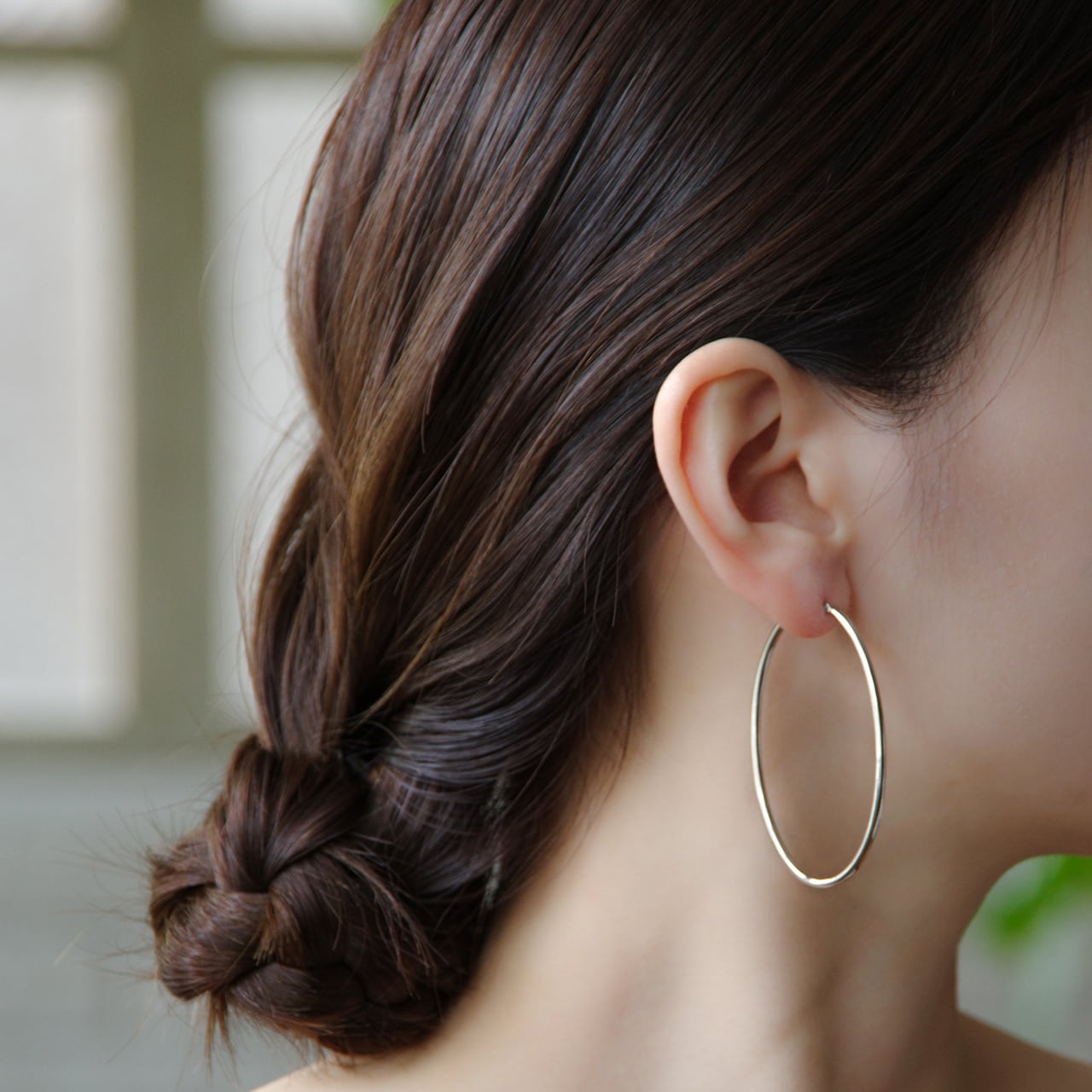 プラチナ オーバルフープピアス 【MPT0079P1】 | MONICE/モニス