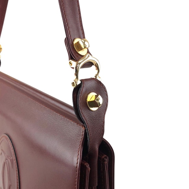 Cartier カルティエ マストライン ショルダーバッグ ボルドー レザー フラップ vintage ヴィンテージ オールド 26hrc3