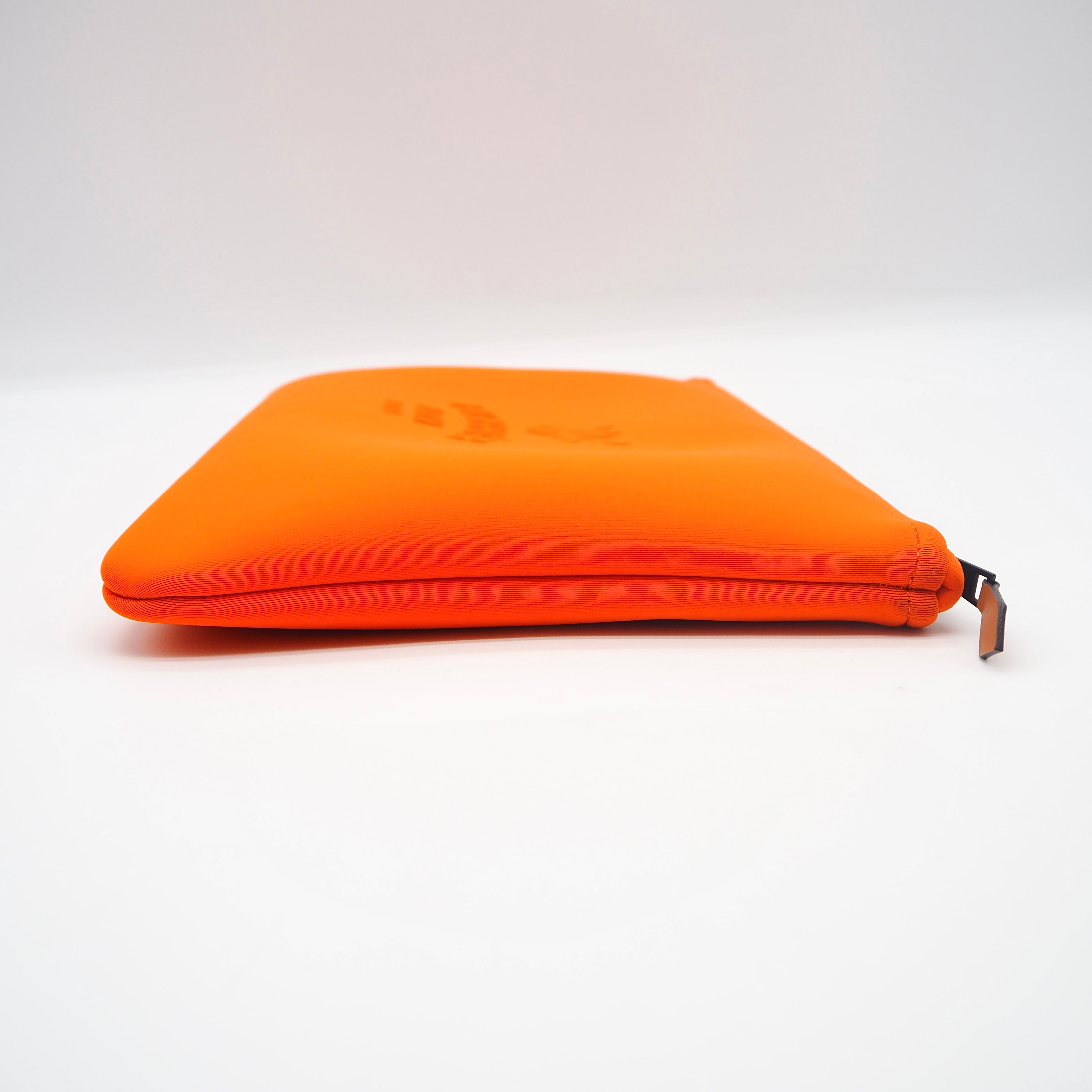 HERMES ネオバン・レオパード MM ポーチ ネオプレン オレンジ エルメス