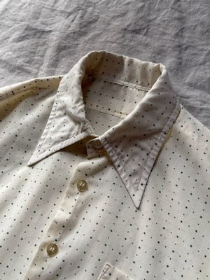 1970s Dot patern ecru shirt