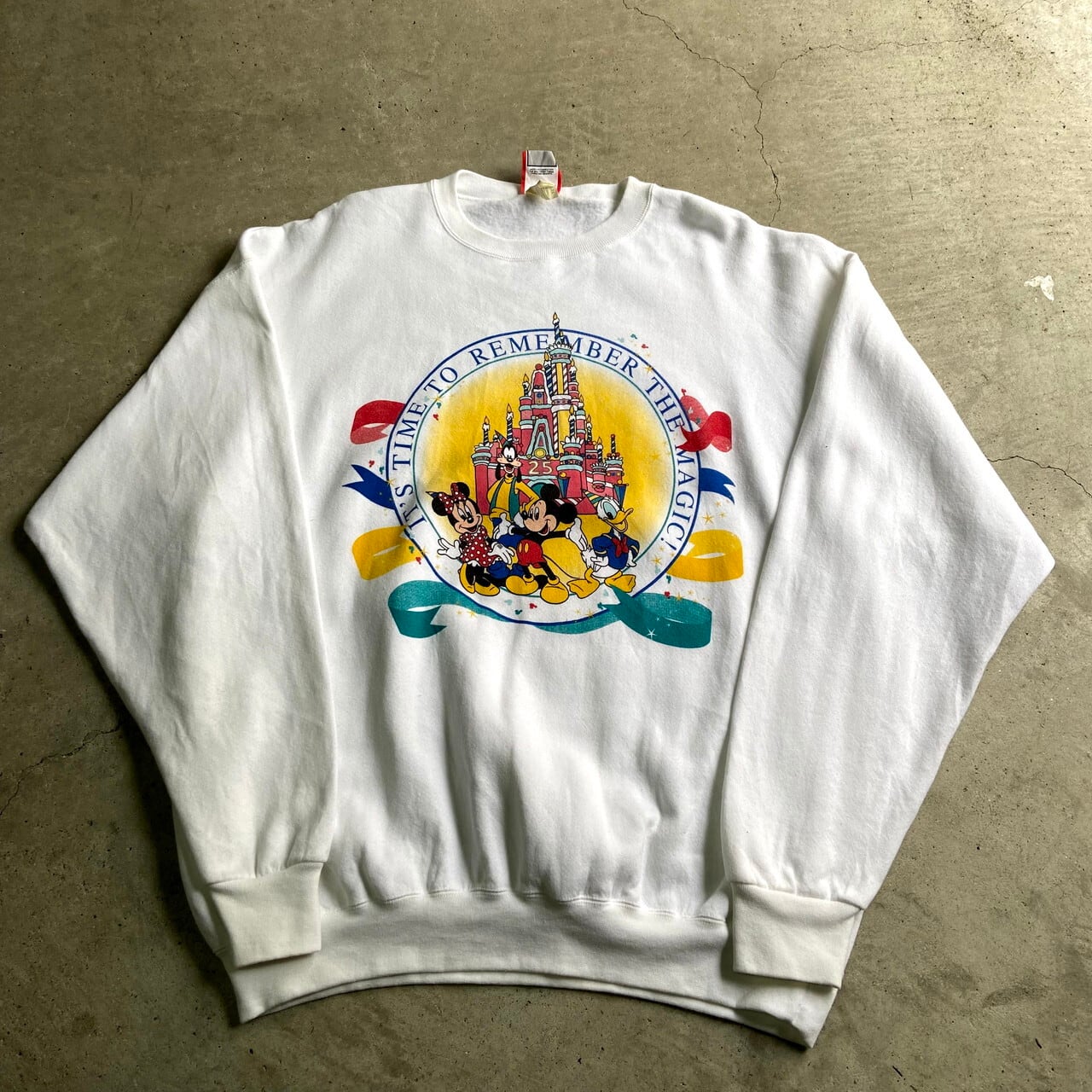 90s USA製 Disney ディズニー ドナルド 大判プリント スウェット