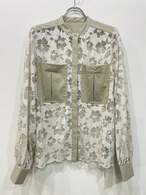 Bouncy bond ラッセルレース スタンドネックシャツ