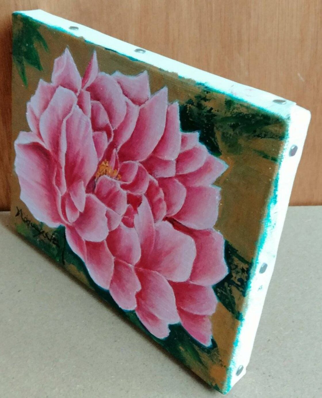 油絵 壮麗（牡丹）F0 洋画家・池畠史幸 新作真筆画 | Pay ID