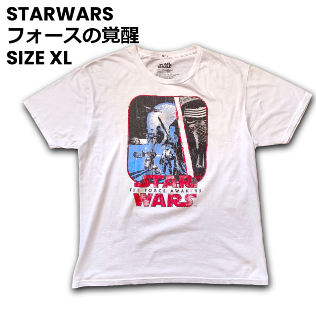 XL】STAR WARS フォースの覚醒 ビッグプリントTシャツ ホワイト 映画 
