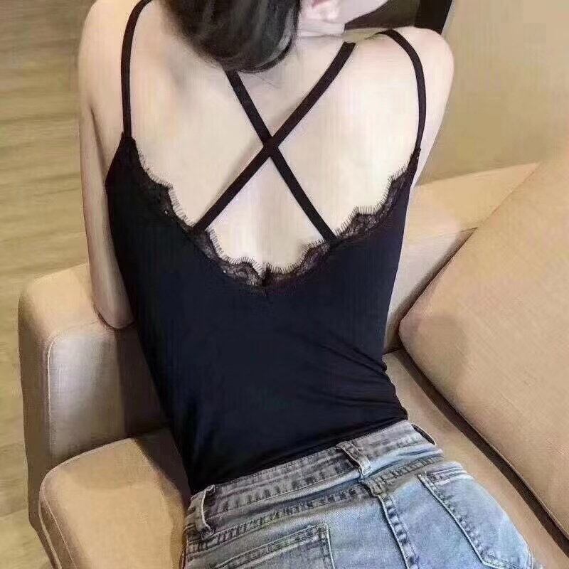 バックレースクロスキャミ