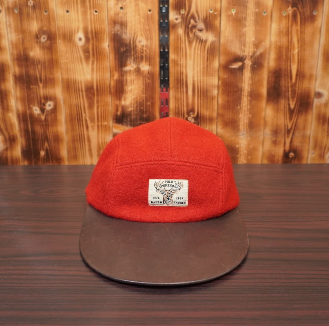90s ralphlauren POLOSPORTSMAN キャップ レザーブリム ロングビル usa