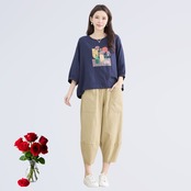 TRUBE ウォッシュドコットンクロプトパンツ (M~L) ベージュ