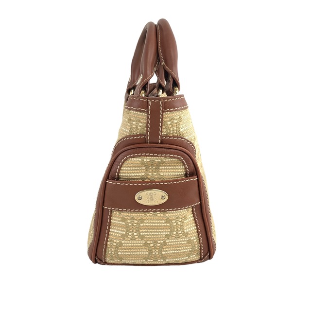 CELINE セリーヌ マカダム ハンドバッグ ブラウン ブギーバッグ ブラゾン キャンバス vintage ヴィンテージ オールド k5pnxb