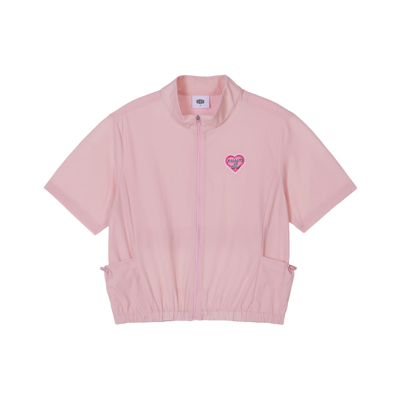 SUNRISE ピンク ゴルフシャツ 代引手数料&送料無料】ゴルフ 半袖 無地 定番 シャツ / ハート刺繍入り