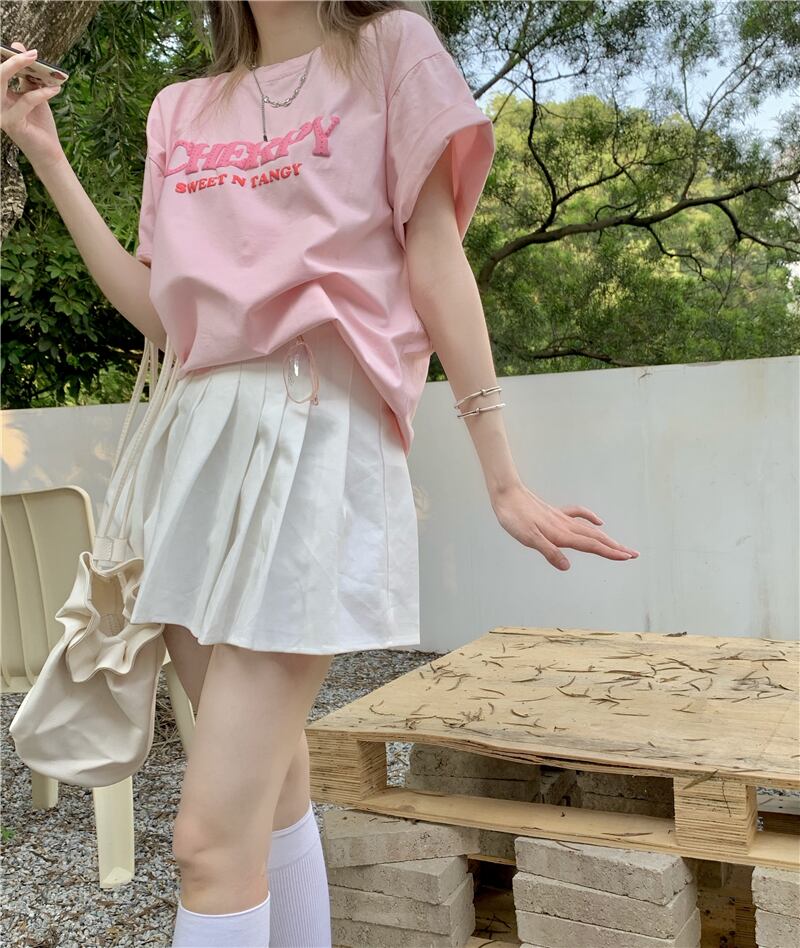 Tシャツレディース夏服ルーズNEW ピンク 大人ガーリー スウィート