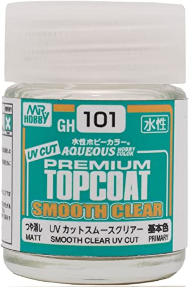 GSIクレオス 水性ホビーカラー プレミアムトップコート UVカット スムースクリアー つや消し 18ml 模型用塗料 GH101