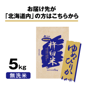 【北海道内配送】特別栽培米 北海道きなうすファーム ゆめぴりか5kg（無洗米）