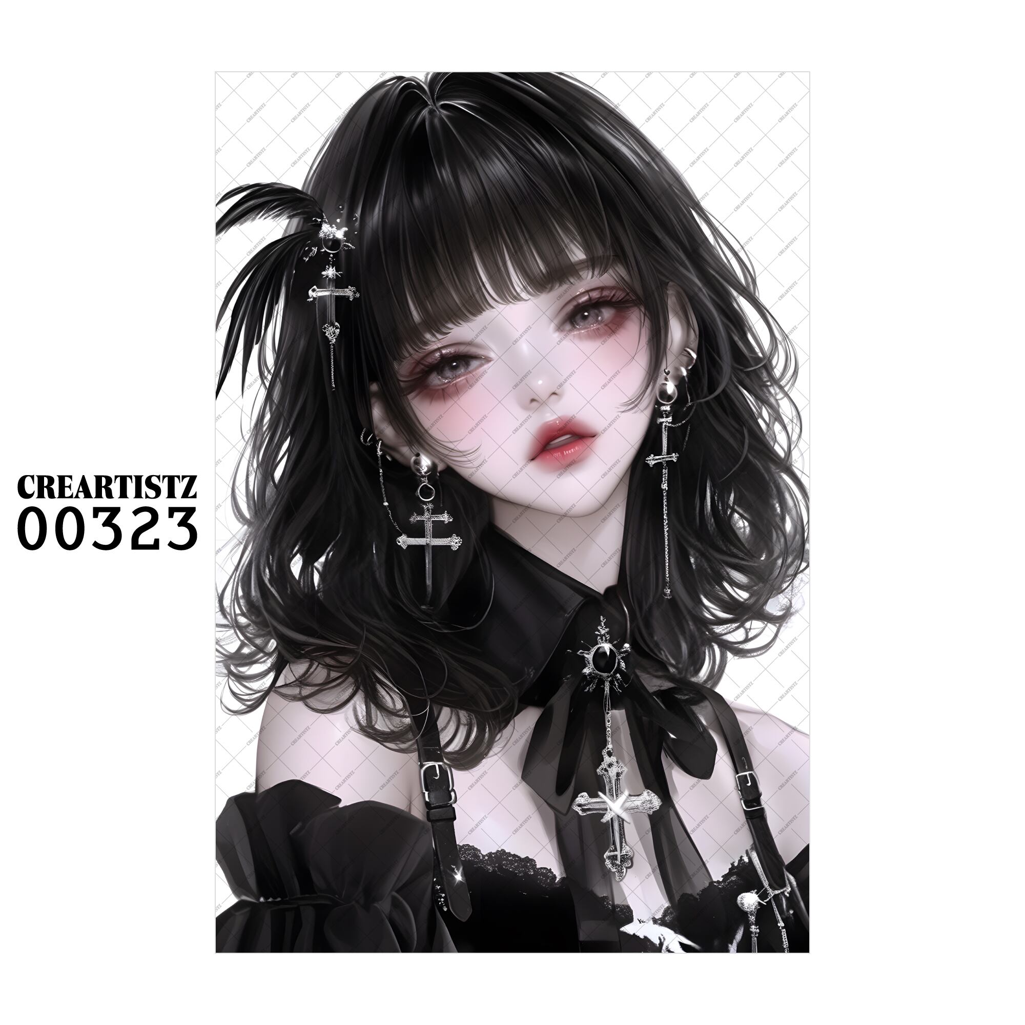 00323 ガール キュート オリジナル ペーパー/ステッカー 4枚セット CREARTISTZ