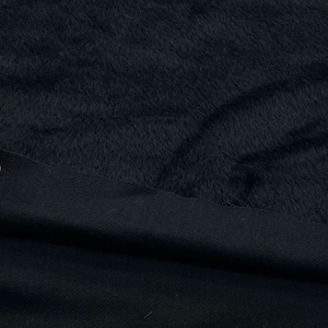 ★AM034◆3.5m◆1点限定!ウールアンゴラ混シャギー生地◆ブラック