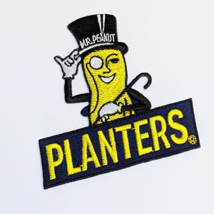 送料無料！ ★刺繍アイロンワッペン★【 ミスターピーナッツ ( Mr.PEANUT ) 】 〚アメリカン雑貨 アメトイ〛