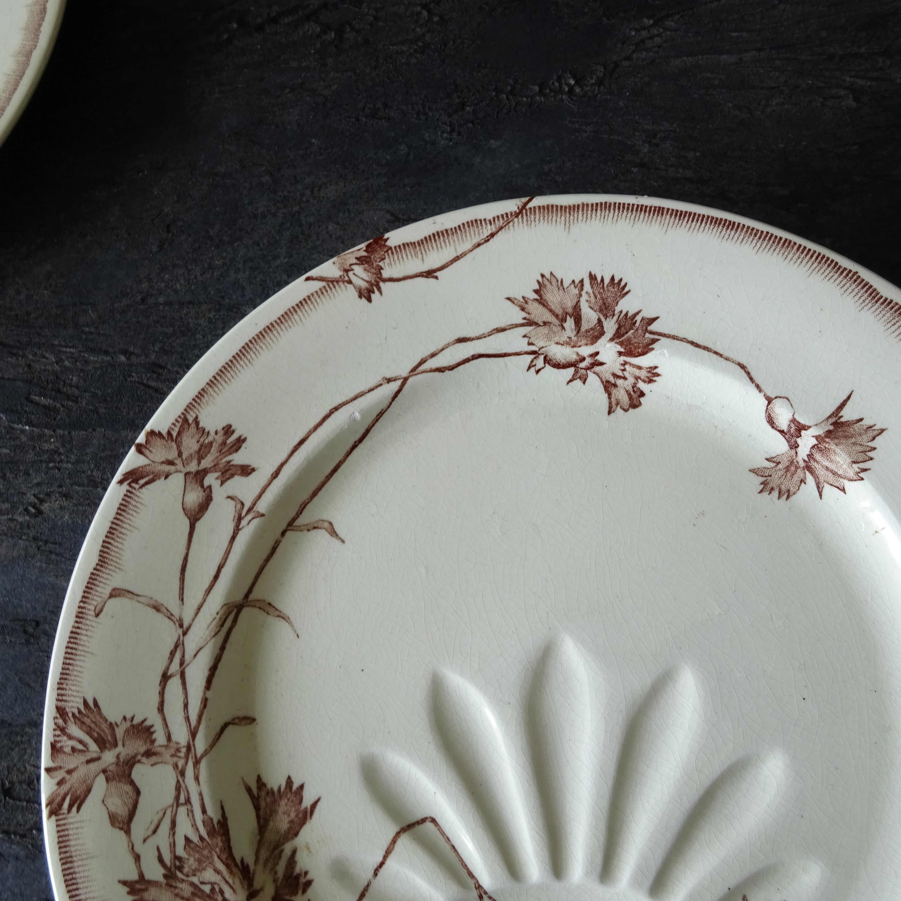 J. V et Cie Bordeaux  modèle《Sce Chevreuse》assiette à asperges・artichaut (A)