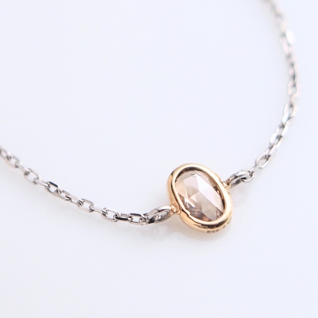 ３粒グレーダイヤのブレスレット　K18プラチナコンビ　ローズカット