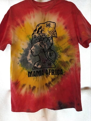 ガーナの手染めTシャツ【L】　MAMA AFRICA-③