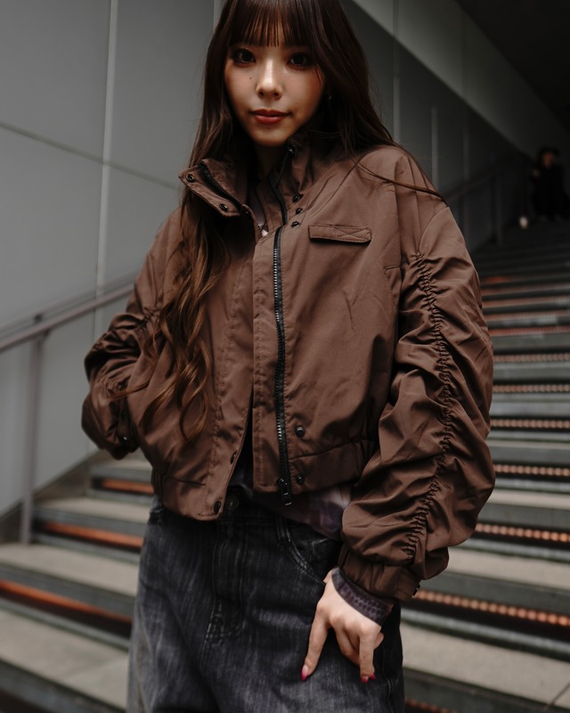 double shirring blouson JK／brown