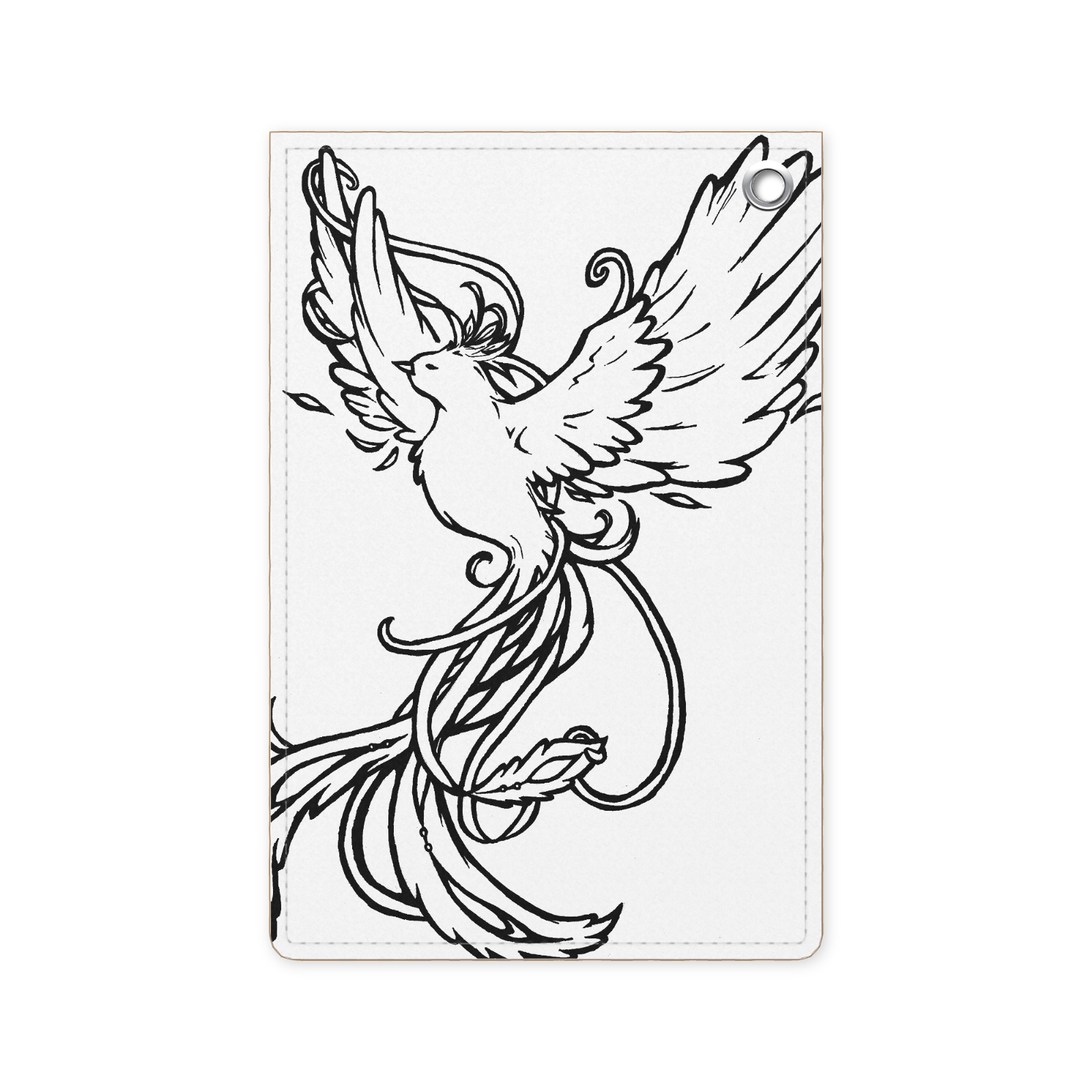 不死鳥のパスケース かっこいい ファンタジー 幻想的 手描き イラスト 綺麗 送料無料 Veritist