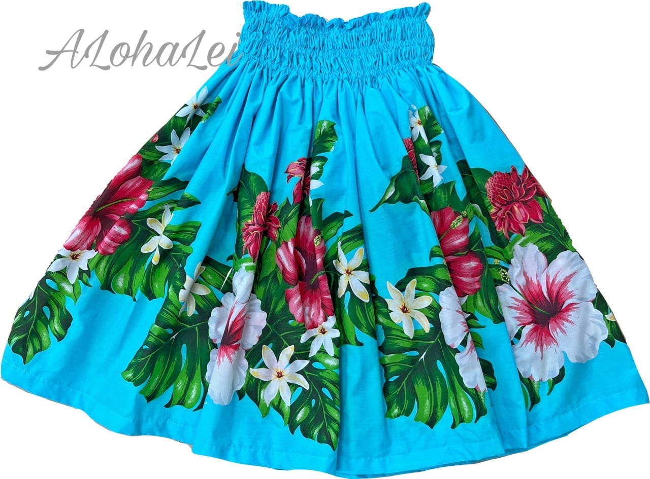 パウスカート キルト柄ウル＆ハイビスカス 丈約73cm | Hula Shop