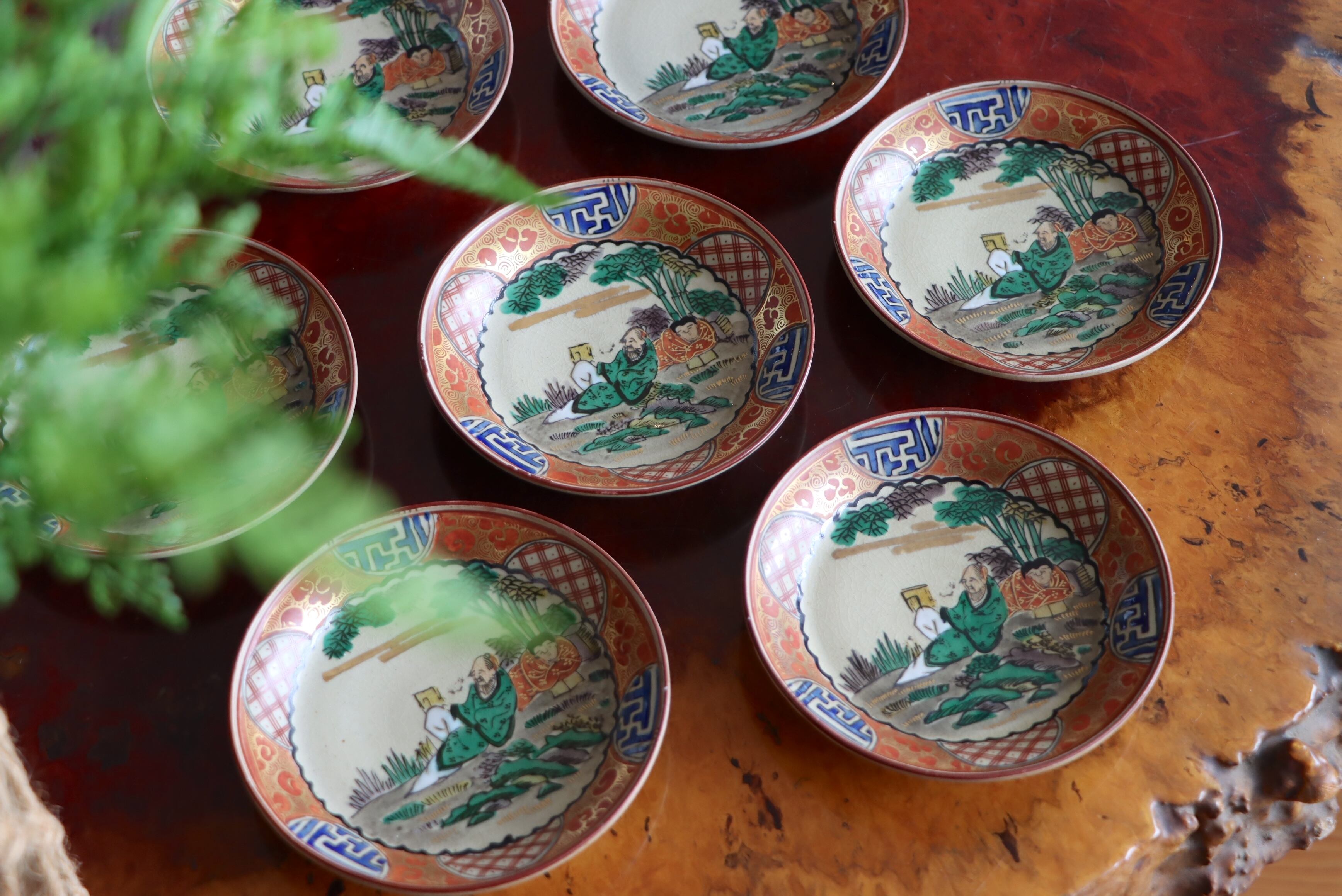 九谷焼 庄三手 色絵 人物文 小皿/Kutani small plate | (有)新原美術