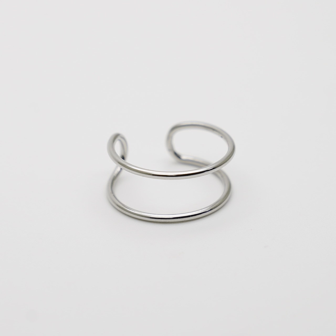 オープンリング 2連 イヤーカフ 2way サージカルステンレス SUS316L