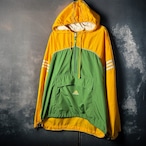 90s adidas / イエロー×グリーン 切替ナイロンアノラック