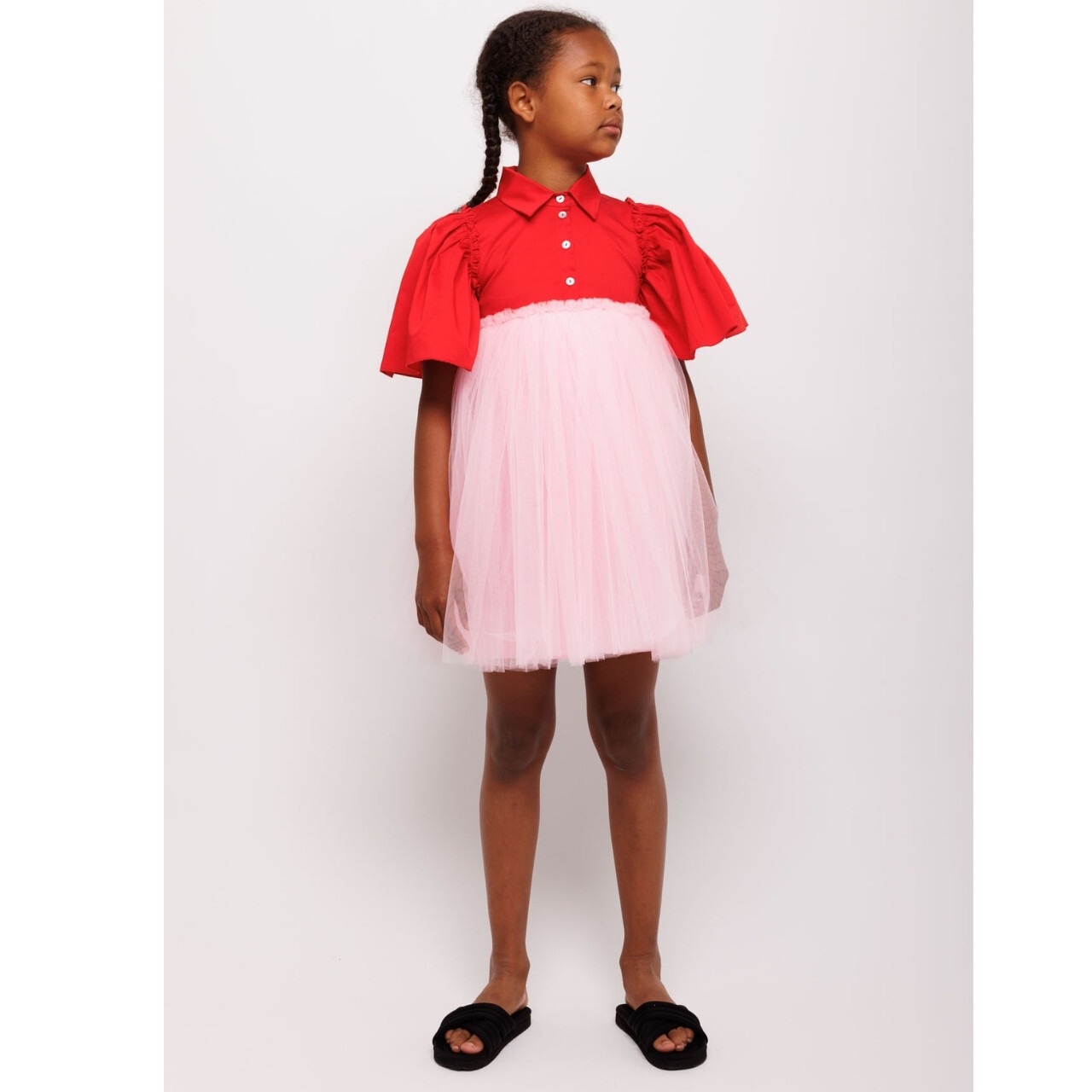 ＜CHRISTINA ROHDE＞シャツ チュール ワンピース Dress No. 152（pink red） - 2