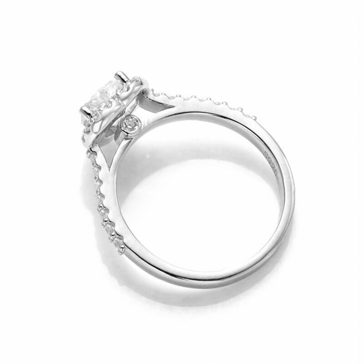 送料無料 AnuJewel 1 カラットハートカットモアッサナイトハロー婚約 