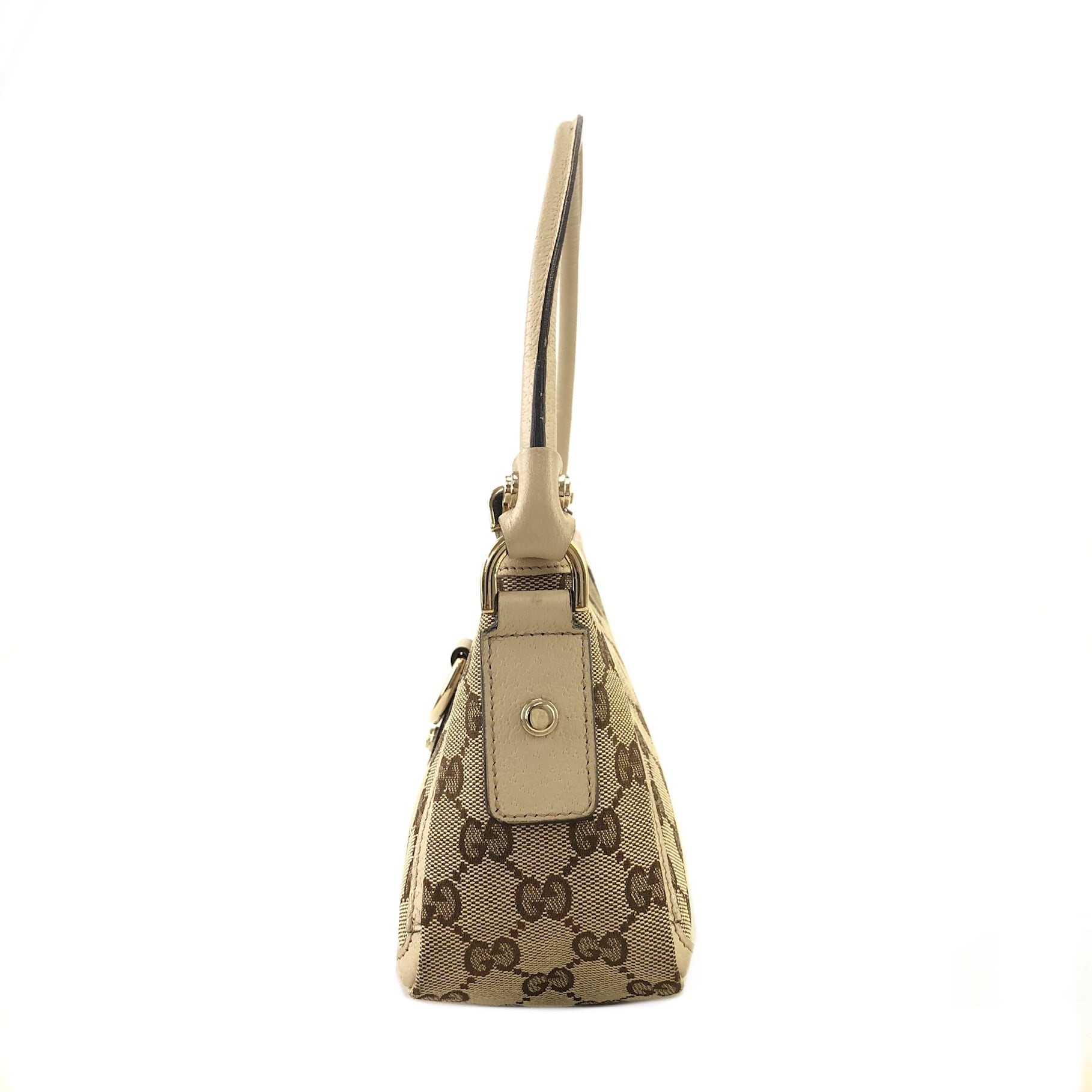 GUCCI グッチ GG キャンバス レザー ホーボー アビー ハンドバッグ
