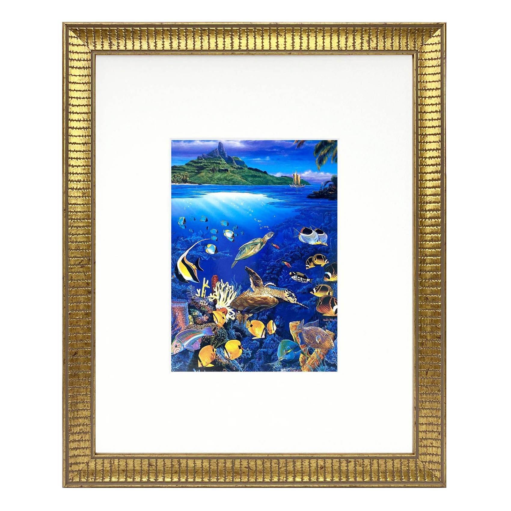 ラッセン ミニアート「ボヤージュ オブ ザ ホクレア」額縁 2種展開 絵画 インテリア雑貨 ラッセンポスター マリンアート