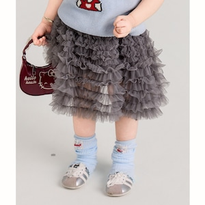 夏ハイウエストチュールスカート