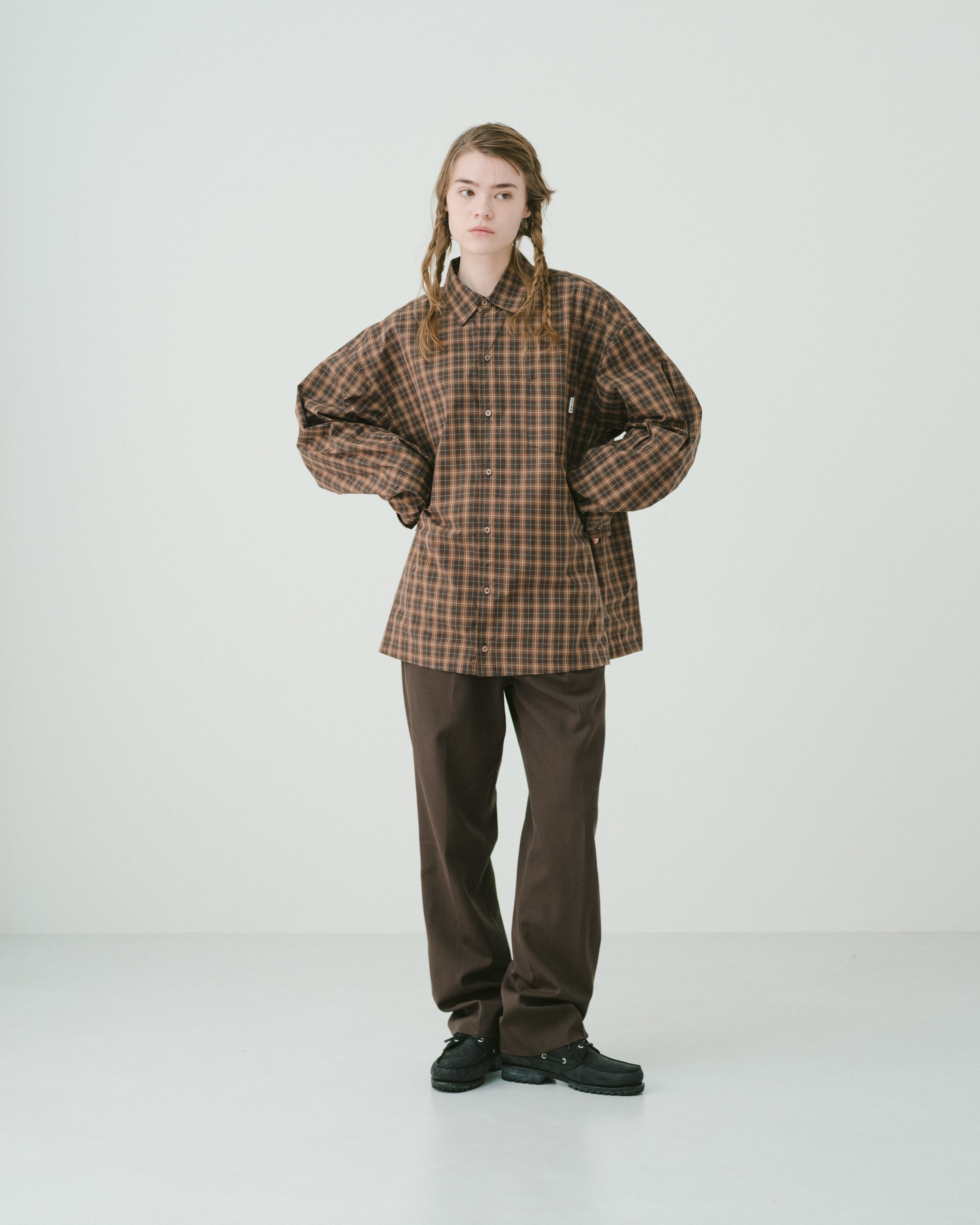 Regular collar shirt（BROWN CHECK） | TTTMSW