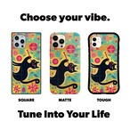iPhoneケース 黒猫 フルート 音楽｜木管楽器 北欧レトロ CAT039