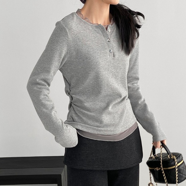 layered sheer cut-and-sew　J00377