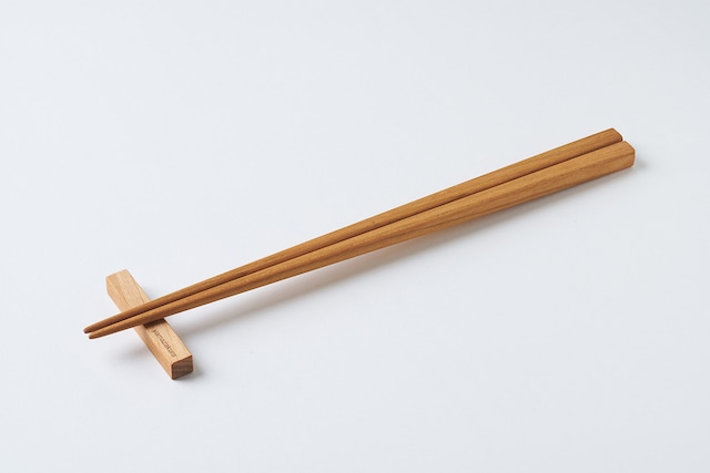 日本の森の木・国産無垢材 箸 大 箸置き付き